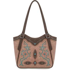 imageMontana West Western Tote Bag for Women Embroidered Shoulder BagDark Pink