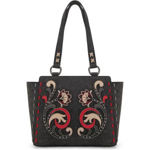imageMontana West Western Tote Bag for Women Embroidered Shoulder BagFloralblack