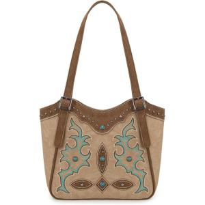 imageMontana West Western Tote Bag for Women Embroidered Shoulder BagTan