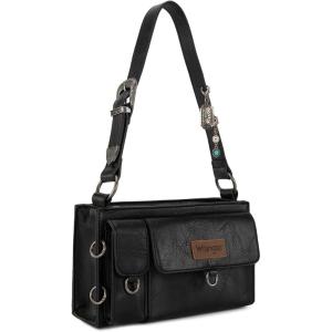 imageWrangler Y2K Purse Small Shoulder Bag for Women with Western Detachable Charms ampamp Multiple PocketsBlack