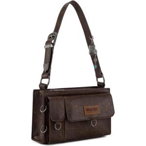 imageWrangler Y2K Purse Small Shoulder Bag for Women with Western Detachable Charms ampamp Multiple PocketsCoffee