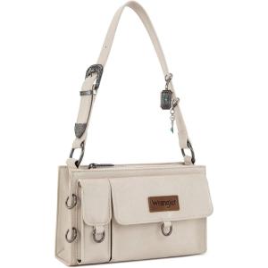 imageWrangler Y2K Purse Small Shoulder Bag for Women with Western Detachable Charms ampamp Multiple PocketsCreamy