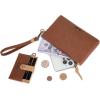 imageMontana West x Wrangler Keychain Wristlet Wallets for Women Detachable Dual Pouch Wristlet Portable Card Holder for WomenBrown