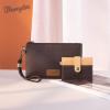 imageMontana West x Wrangler Keychain Wristlet Wallets for Women Detachable Dual Pouch Wristlet Portable Card Holder for WomenCoffee