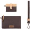 imageMontana West x Wrangler Keychain Wristlet Wallets for Women Detachable Dual Pouch Wristlet Portable Card Holder for WomenCoffee