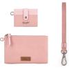 imageMontana West x Wrangler Keychain Wristlet Wallets for Women Detachable Dual Pouch Wristlet Portable Card Holder for WomenPink