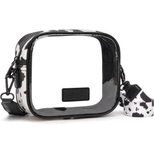 imageMontana West X Wrangler Clear Bag for Stadium Events Crossbody Purse for Concerts SportsBlackcow Print