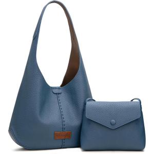 imageWrangler Hobo Bag Purse for Women 2PCS Set Slouchy Shoulder Handbags with Small Crossbody BagJean