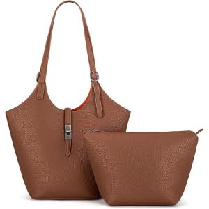 imageMontana West Hobo Bag for Women Shoulder Purse Handbags with Detachable Makeup BagBbrown