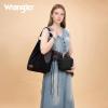 imageWrangler Suede Hobo Purse for Women Embossed Soft Slouchy Shoulder Bag 2Pcs SetDropblack