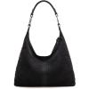 imageWrangler Suede Hobo Purse for Women Embossed Soft Slouchy Shoulder Bag 2Pcs SetDropblack