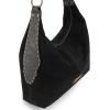 imageWrangler Suede Hobo Purse for Women Embossed Soft Slouchy Shoulder Bag 2Pcs SetDropblack