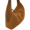 imageWrangler Suede Hobo Purse for Women Embossed Soft Slouchy Shoulder Bag 2Pcs SetDropbrown