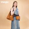 imageWrangler Suede Hobo Purse for Women Embossed Soft Slouchy Shoulder Bag 2Pcs SetDropbrown