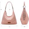 imageWrangler Suede Hobo Purse for Women Embossed Soft Slouchy Shoulder Bag 2Pcs SetDropdeep