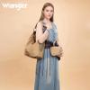 imageWrangler Suede Hobo Purse for Women Embossed Soft Slouchy Shoulder Bag 2Pcs SetDropkhaki