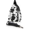 imageWrangler Western Crossbody Sling Bags for Women Backpack Chest Bag for Travel Daily Use and Gifts  Leopard and Cow PrintCow  Black