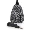 imageWrangler Western Crossbody Sling Bags for Women Backpack Chest Bag for Travel Daily Use and Gifts  Leopard and Cow PrintLeopard  Black