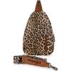 imageWrangler Western Crossbody Sling Bags for Women Backpack Chest Bag for Travel Daily Use and Gifts  Leopard and Cow PrintLeopard  Brown