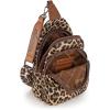 imageWrangler Western Crossbody Sling Bags for Women Backpack Chest Bag for Travel Daily Use and Gifts  Leopard and Cow PrintLeopard  Brown