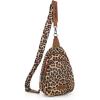 imageWrangler Western Crossbody Sling Bags for Women Backpack Chest Bag for Travel Daily Use and Gifts  Leopard and Cow PrintLeopard  Brown