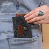 image Wrangler Mini Card Case Wallet for Men Women Porta Tarjetas De CrDito Card Case Wallet Western Mini Wallet BeigeEmbossedBlack
