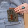 image Wrangler Mini Card Case Wallet for Men Women Porta Tarjetas De CrDito Card Case Wallet Western Mini Wallet BeigeEmbossedGreen