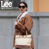 imageMontana West x Lee Waxed Canvas Tote Bag for Women Work Small Vintage Shoulder Bag and Handbag with Leather HandleTan