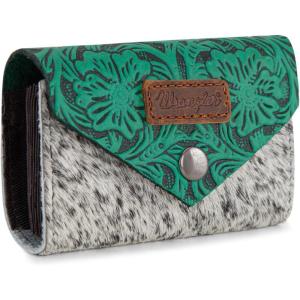 image Wrangler Mini Card Case Wallet for Men Women Porta Tarjetas De CrDito Card Case Wallet Western Mini Wallet BeigeCowhideTurquoise