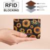 imageMontana West Wallet for Women Small Trifold Wallet RFID Blocking Wallets with ID WindowZ Black Sunflower