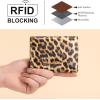 imageMontana West Wallet for Women Small Trifold Wallet RFID Blocking Wallets with ID WindowZ Leopard Brown