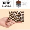 imageMontana West Wallet for Women Small Trifold Wallet RFID Blocking Wallets with ID WindowZ Leopard Tan