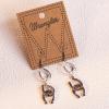 imageWrangler Western Earrings Concho Dangling Retro Lightweight Jewelry for Women CowgirlAantique silver