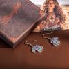 imageWrangler Western Earrings Concho Dangling Retro Lightweight Jewelry for Women CowgirlDHorse Silver