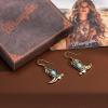 imageWrangler Western Earrings Concho Dangling Retro Lightweight Jewelry for Women CowgirlEgold turquoise