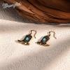 imageWrangler Western Earrings Concho Dangling Retro Lightweight Jewelry for Women CowgirlEgold turquoise