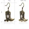 imageWrangler Western Earrings Concho Dangling Retro Lightweight Jewelry for Women CowgirlEgold white