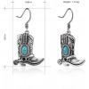imageWrangler Western Earrings Concho Dangling Retro Lightweight Jewelry for Women CowgirlEsilver turquoise