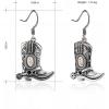 imageWrangler Western Earrings Concho Dangling Retro Lightweight Jewelry for Women CowgirlEsilver white