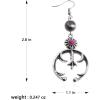 imageWrangler Western Earrings Concho Dangling Retro Lightweight Jewelry for Women CowgirlHHot Pink
