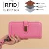 imageX Wrangler Womens Wallets Bifold Wristlet Wallets for Women Large Capacity Credit Card Cash Wallet with ID WindowHot Pink
