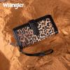 imageX Wrangler Womens Wallets Bifold Wristlet Wallets for Women Large Capacity Credit Card Cash Wallet with ID WindowLeopard Black
