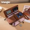 imageX Wrangler Womens Wallets Bifold Wristlet Wallets for Women Large Capacity Credit Card Cash Wallet with ID WindowLeopard Brown