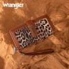 imageX Wrangler Womens Wallets Bifold Wristlet Wallets for Women Large Capacity Credit Card Cash Wallet with ID WindowLeopard Brown