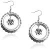 imageWrangler Western Earrings Concho Dangling Retro Lightweight Jewelry for Women CowgirlLantique silver