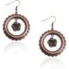 imageWrangler Western Earrings Concho Dangling Retro Lightweight Jewelry for Women CowgirlLred bronze