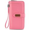 imageX Wrangler Womens Wallets Bifold Wristlet Wallets for Women Large Capacity Credit Card Cash Wallet with ID WindowHot Pink