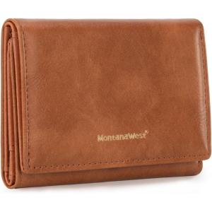 imageMontana West Wallet for Women Small Trifold Wallet RFID Blocking Wallets with ID WindowBrown