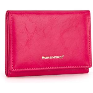 imageMontana West Wallet for Women Small Trifold Wallet RFID Blocking Wallets with ID WindowHot Pink