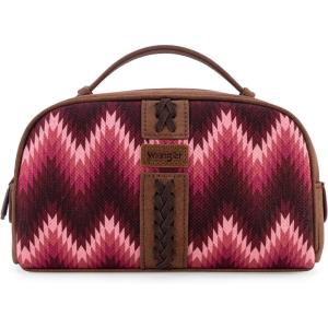 imageMontana West Wrangler Makeup Bag for Women Small Cosmetic Toiletry Bags Western Make Up Pouch Durable Cute Travel Purse Dark PinkAztecDeep Pink